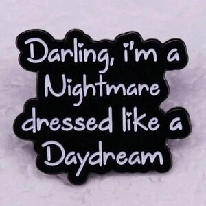 Taylor Swift lyric, nightmare dressed like daydream purple enamel brooch…